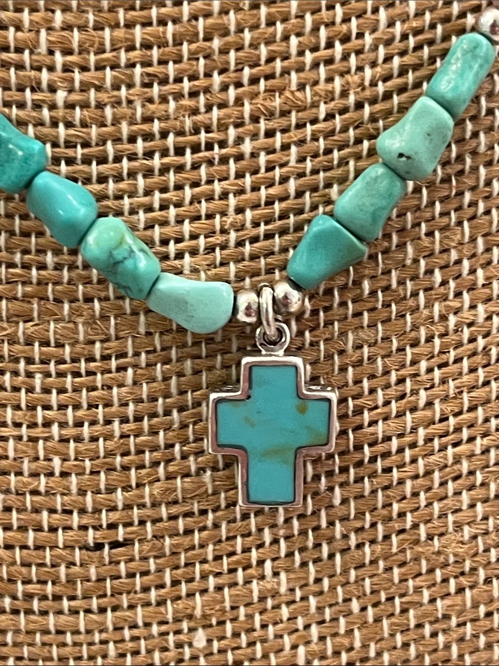 Turquoise.925  Cross Bead Necklace - Women's Jewelry
